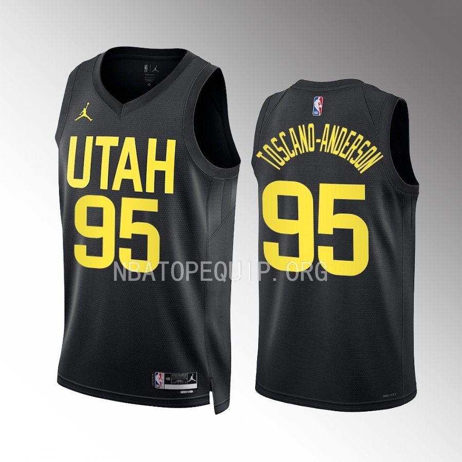 Juan Toscano-Anderson Utah Jazz #95 Black Jersey 2022-23 Statement Edition Swingman