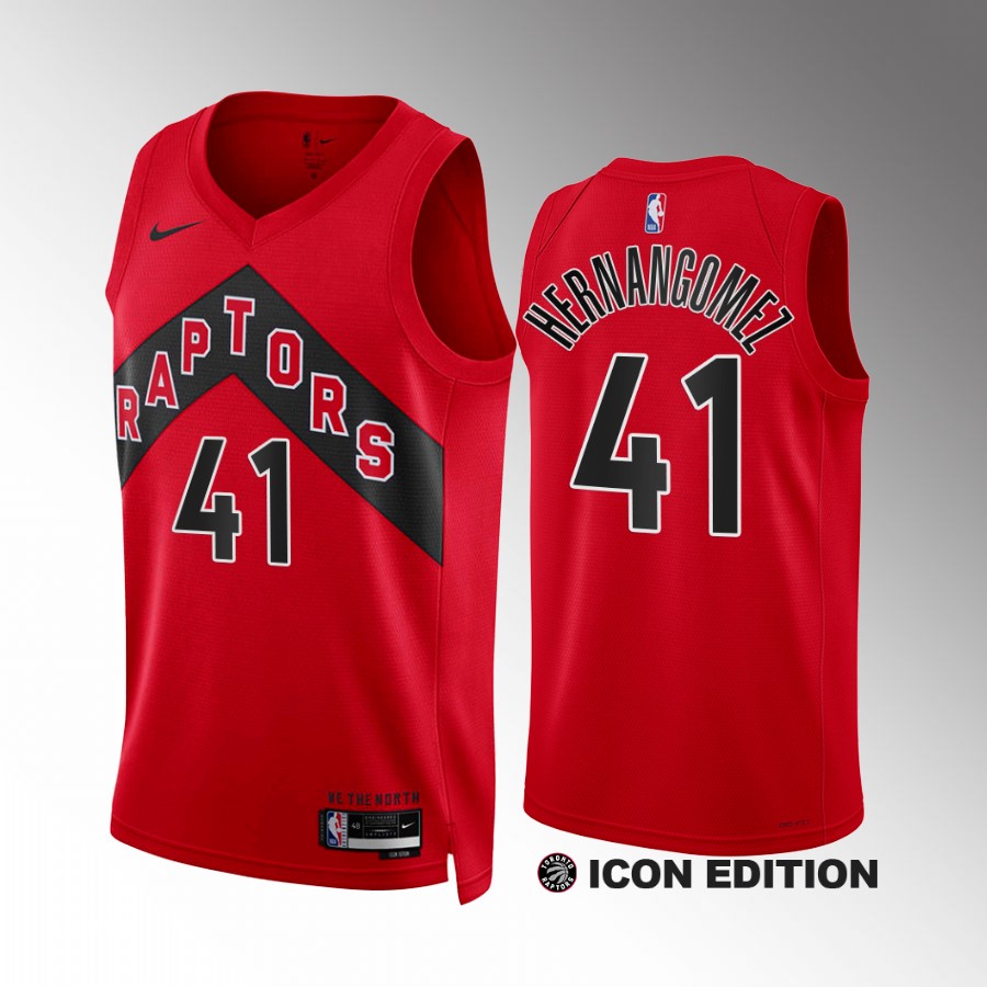 Juancho Hernangomez 2022-23 Toronto Raptors Red #41 Icon Edition Jersey Swingman