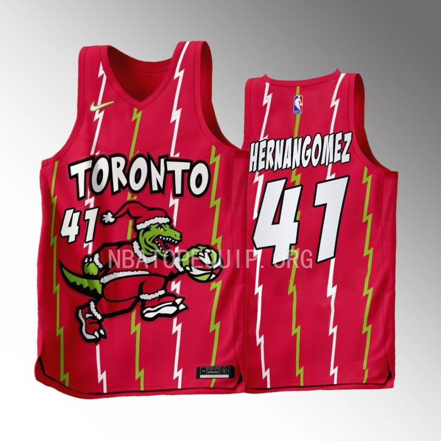 Juancho Hernangomez Toronto Raptors Red #41 Jersey The Grinch Holiday Gift