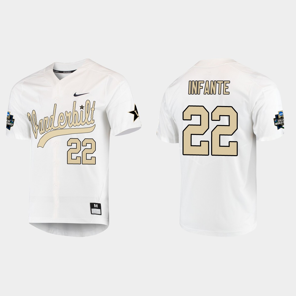 Julian Infante Vanderbilt Commodores College World Series  Jersey - White