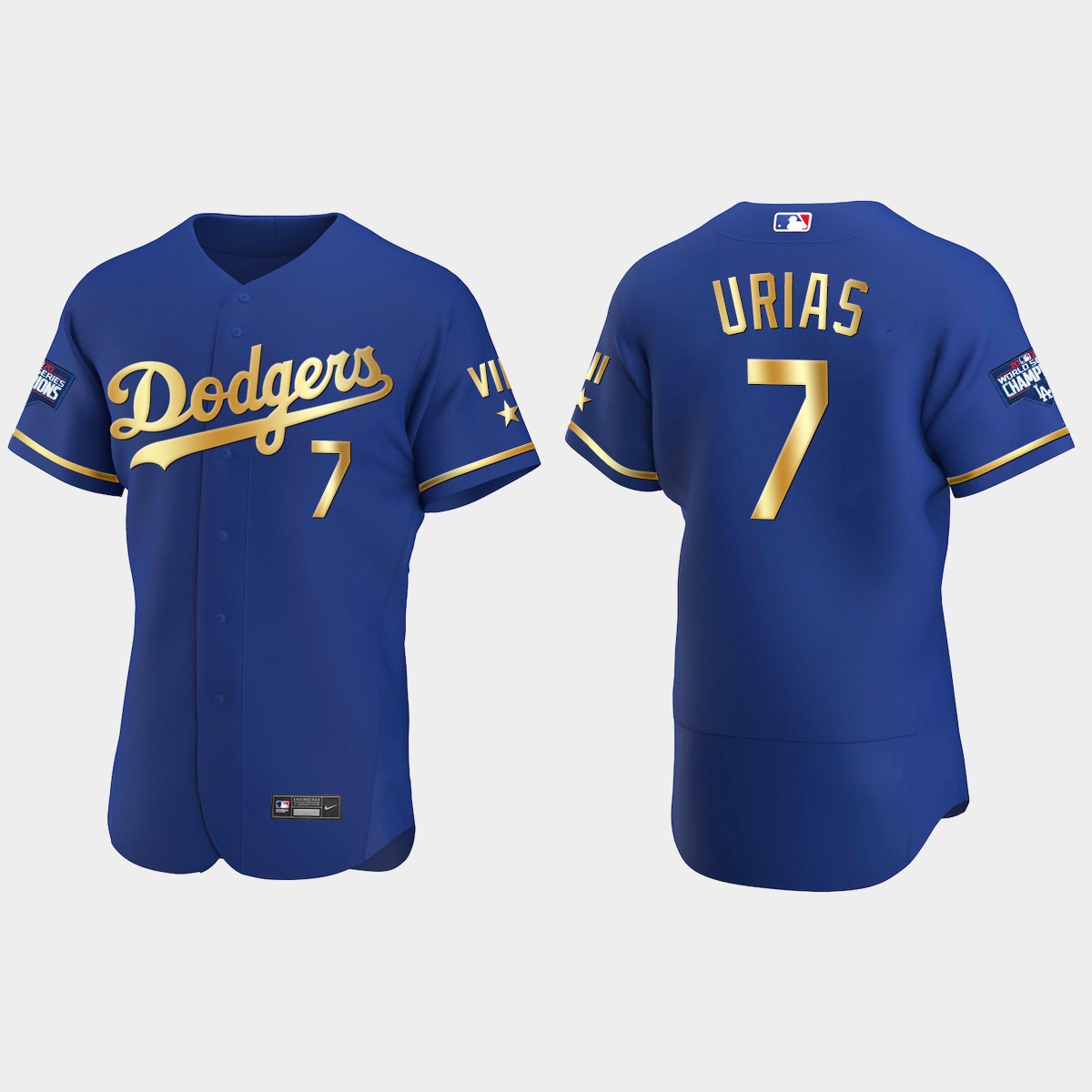 Julio Urias Los Angeles Dodgers 2021 Gold Program World Series Champions Jersey - Royal