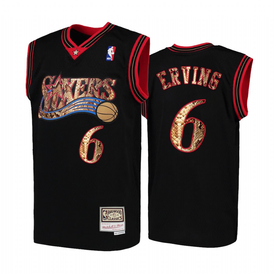 Julius Erving Philadelphia 76ers Black Python Skin Jersey 2021 Exclusive Edition