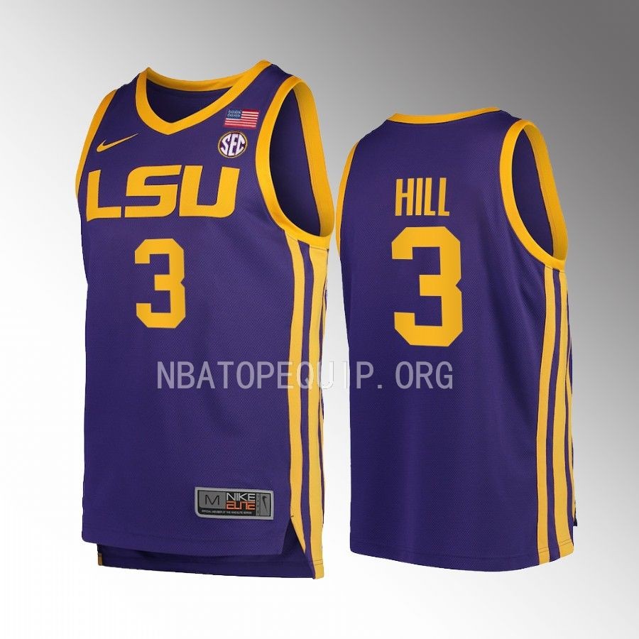 Justice Hill LSU Tigers Purple Jersey 2022-23 College