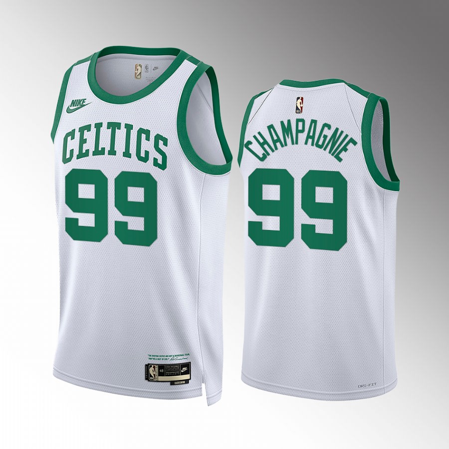 Justin Champagnie Boston Celtics #99 White Jersey 2022-23 Classic Edition Swingman