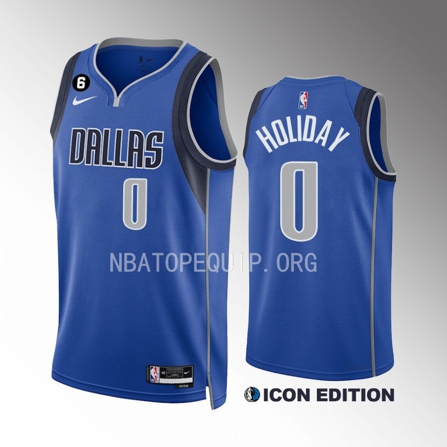 Justin Holiday Dallas Mavericks #0 Blue Jersey 2022-23 Icon Edition Swingman