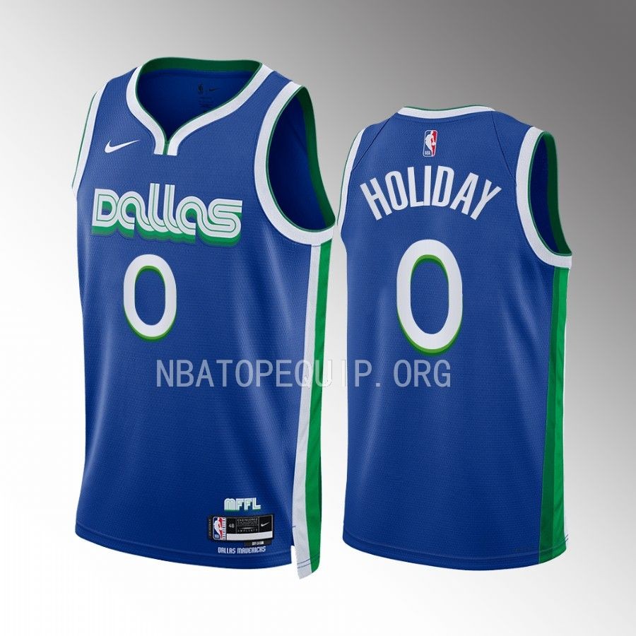 Justin Holiday Dallas Mavericks 2022-23 City Edition Blue #0 Jersey Swingman