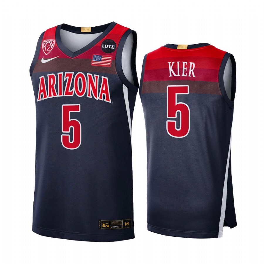 Justin Kier Arizona Wildcats Navy Jersey 2021-22 Elite Limited College
