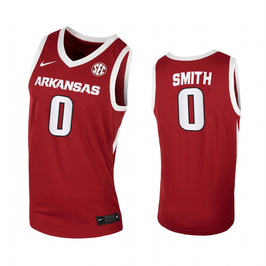 Justin Smith Arkansas Razorbacks Cardinal Jersey Away 2021 March Madness