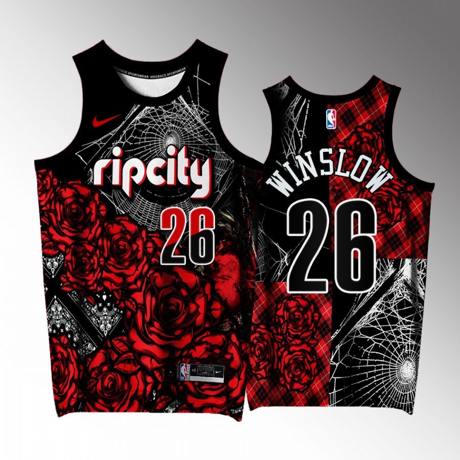 Justise Winslow Portland Trail Blazers Black #26 Jersey Rose Garden Exclusive Edition