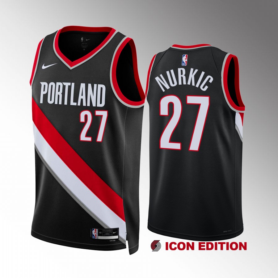 Jusuf Nurkic #27 Portland Trail Blazers 2022-23 Icon Edition Black Jersey