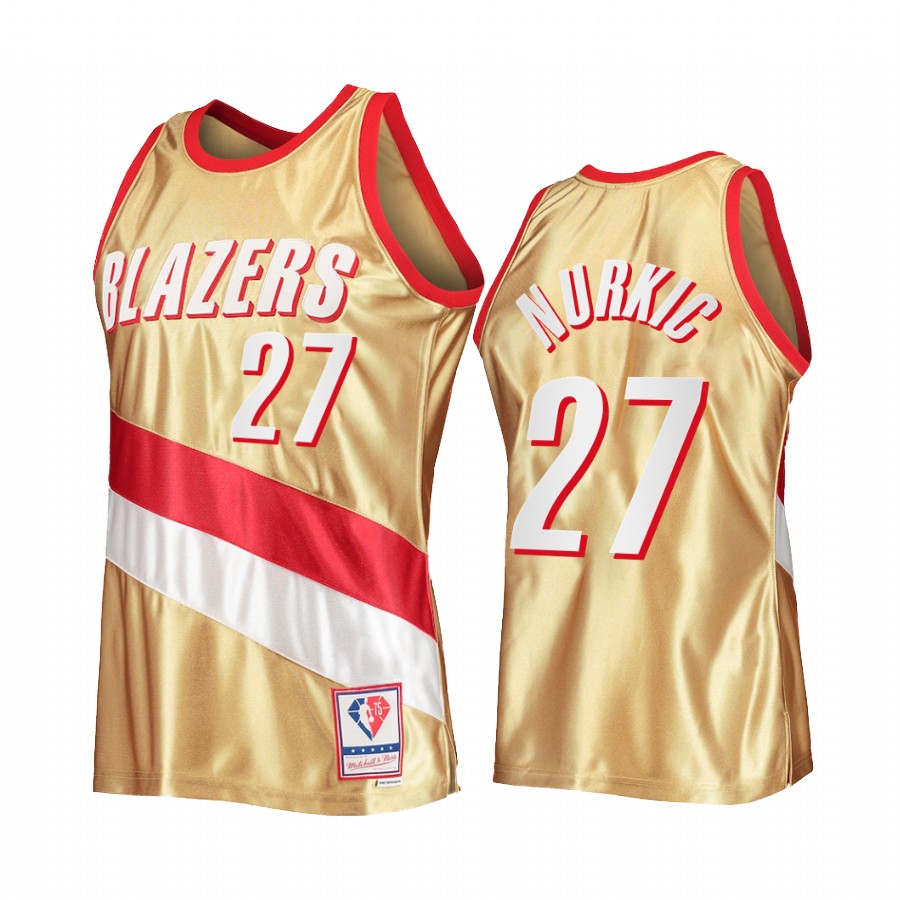 Jusuf Nurkic #27 Portland Trail Blazers 75th Anniversary Gold Hardwood Classics Jersey