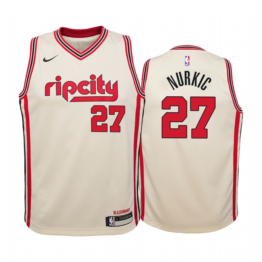 Jusuf Nurkic Portland Trail Blazers 2019-20 City Youth Jersey - Cream