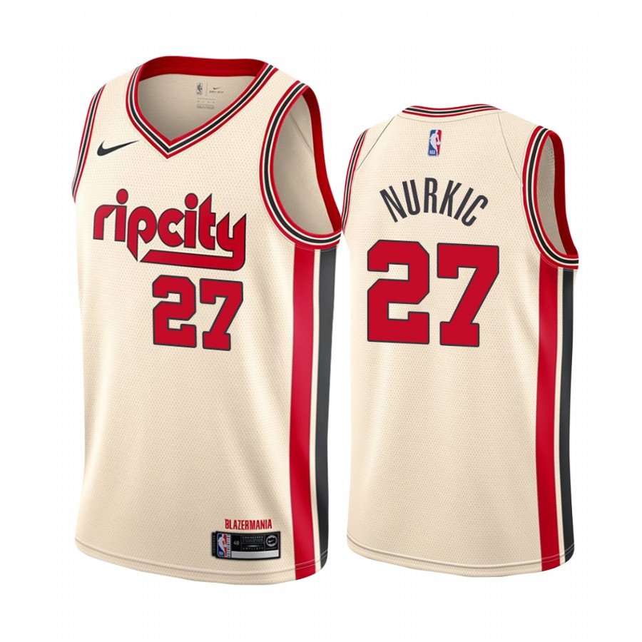 Jusuf Nurkic Portland Trail Blazers 2019-20 Cream City Jersey