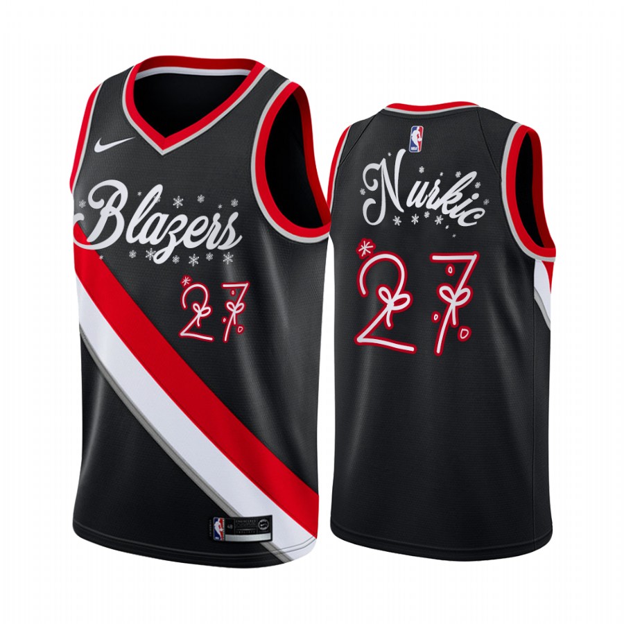 Jusuf Nurkic Portland Trail Blazers 2020 Christmas Night Black Jersey Festive Special Edition