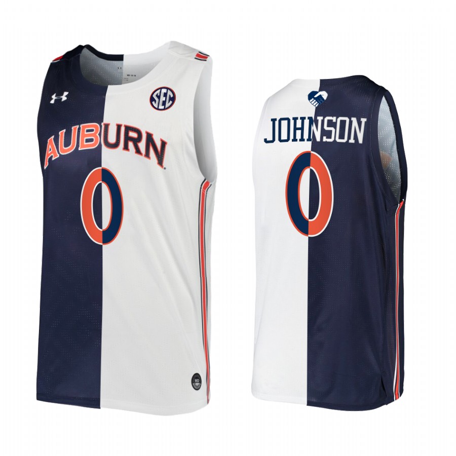 K.D. Johnson Auburn Tigers Navy White Jersey 2022 Split Edition Unite As One