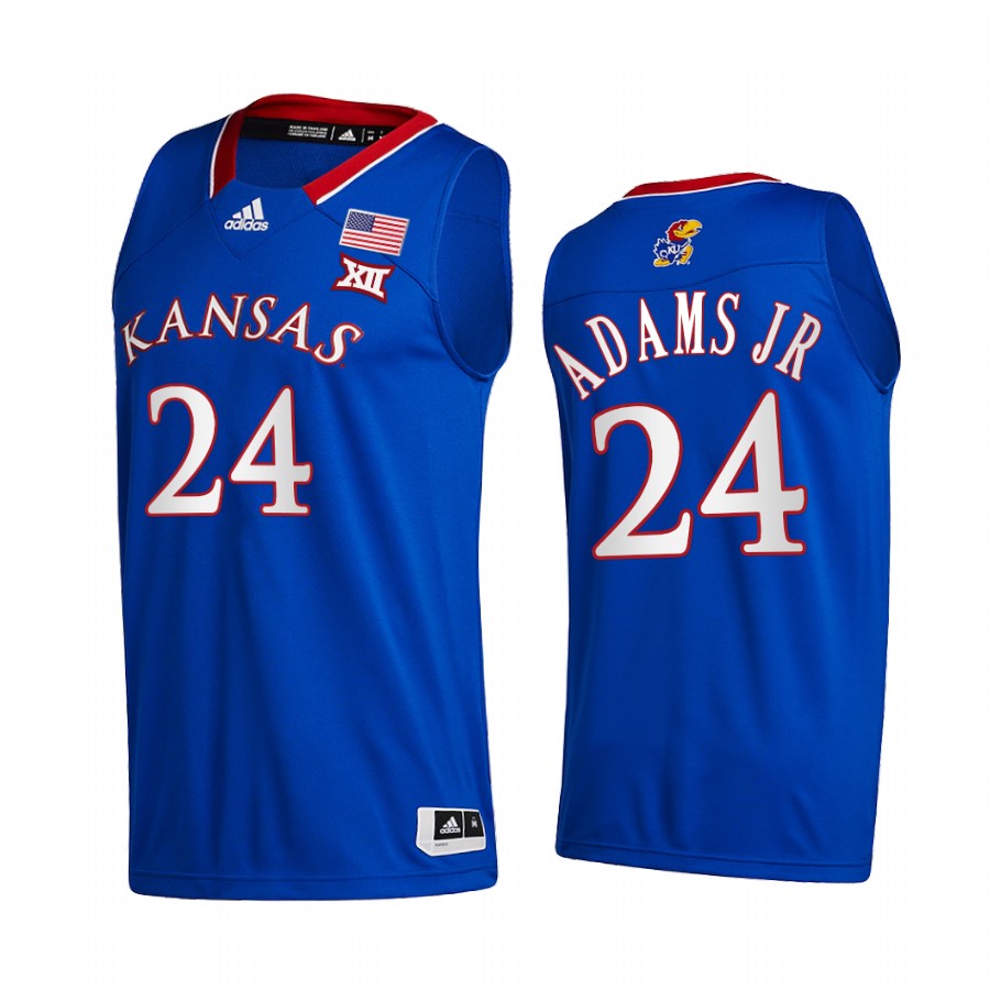 K.J. Adams Jr. Kansas Jayhawks Blue Jersey 2021-22 College  Away