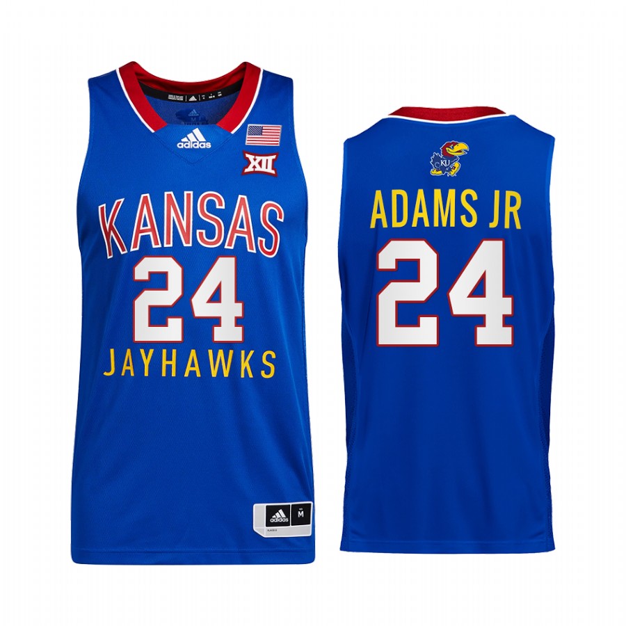 K.J. Adams Jr. Kansas Jayhawks Royal Jersey College  Throwback