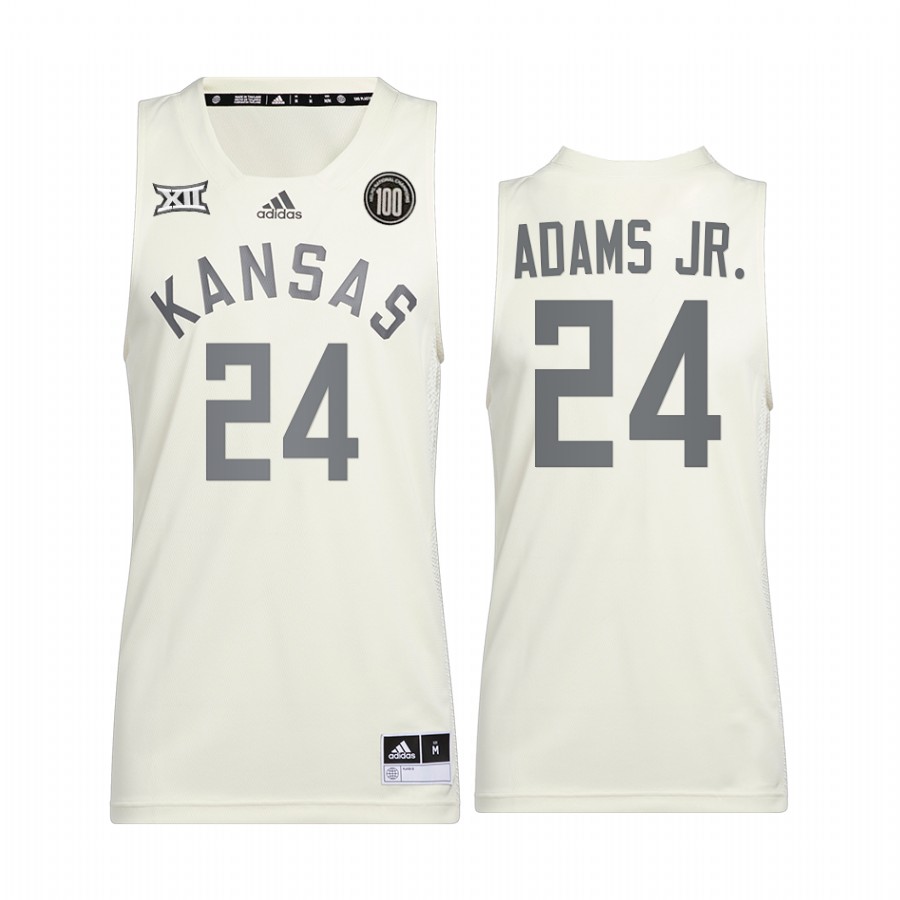 K.J. Adams Jr. Kansas Jayhawks White Jersey 2022 Reverse Retro College