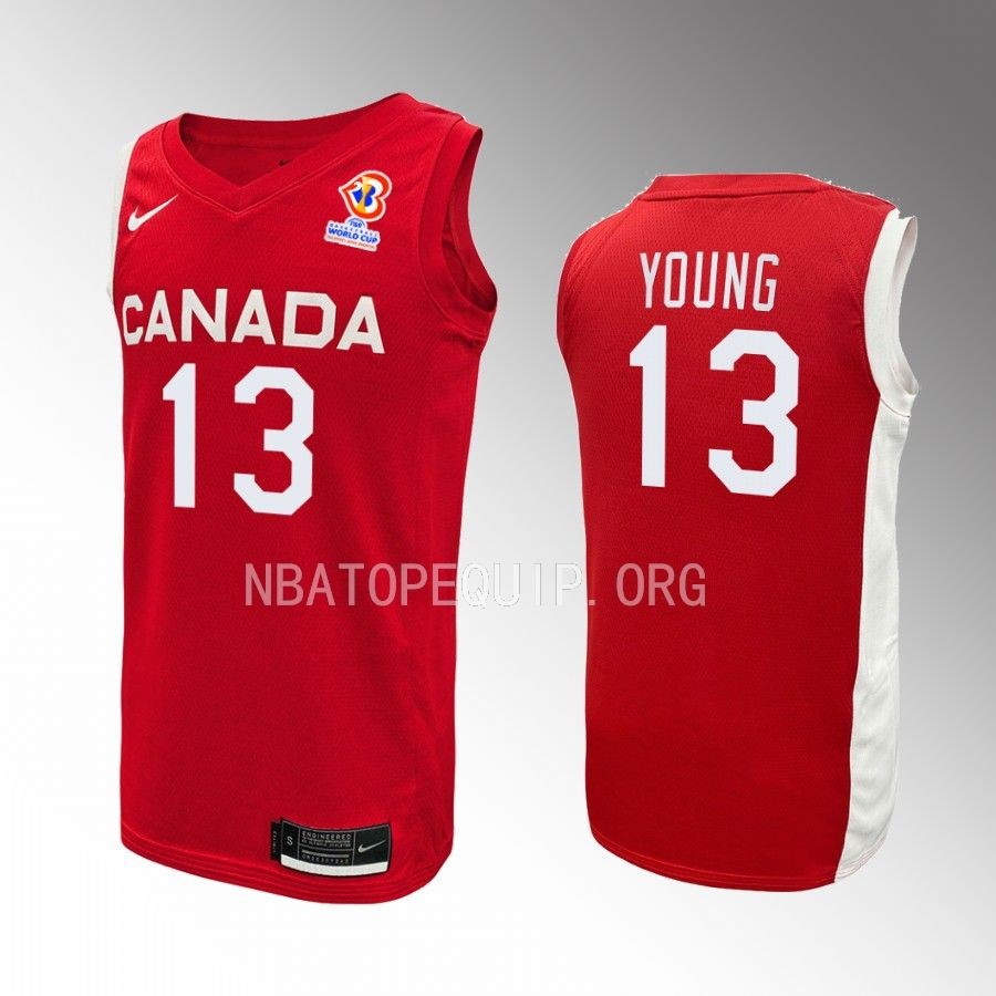 Kalif Young Canada  FIBA World Cup 2023 Red Jersey #13