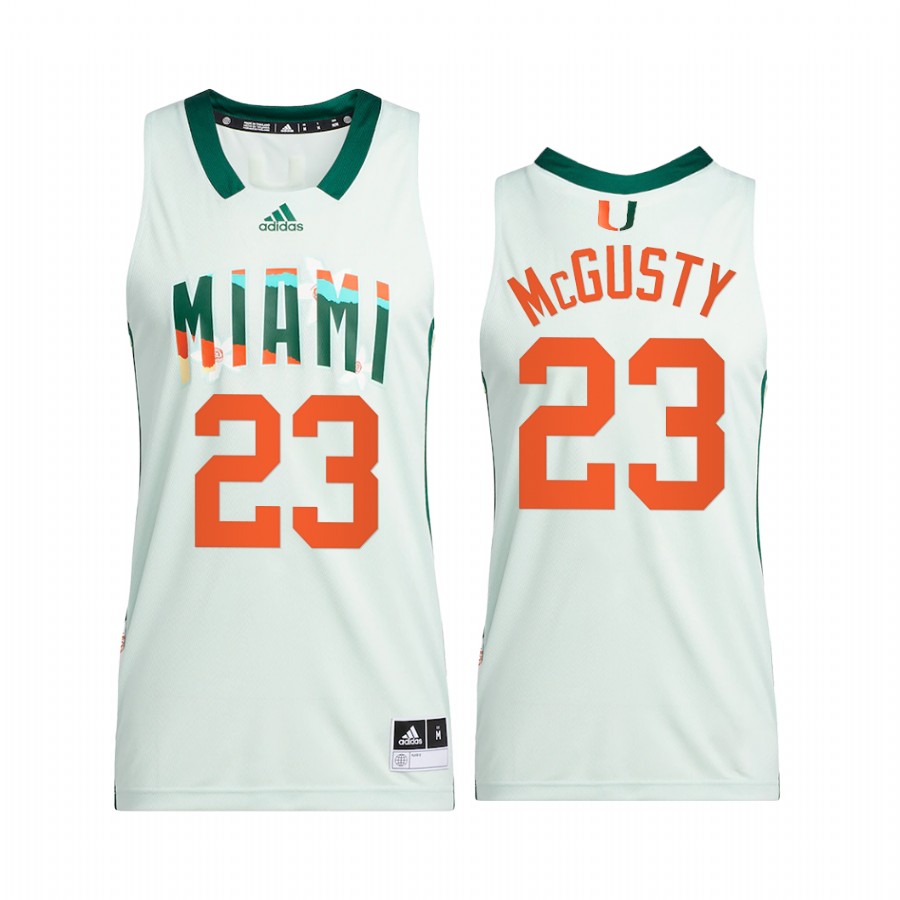 Kameron McGusty Miami Hurricanes White Jersey 2022 Honoring Black Excellence