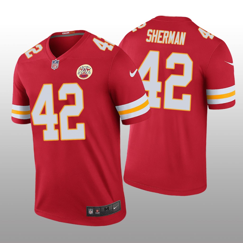 Kansas City Chiefs #42 Anthony Sherman Red legend color rush Jersey - Men's