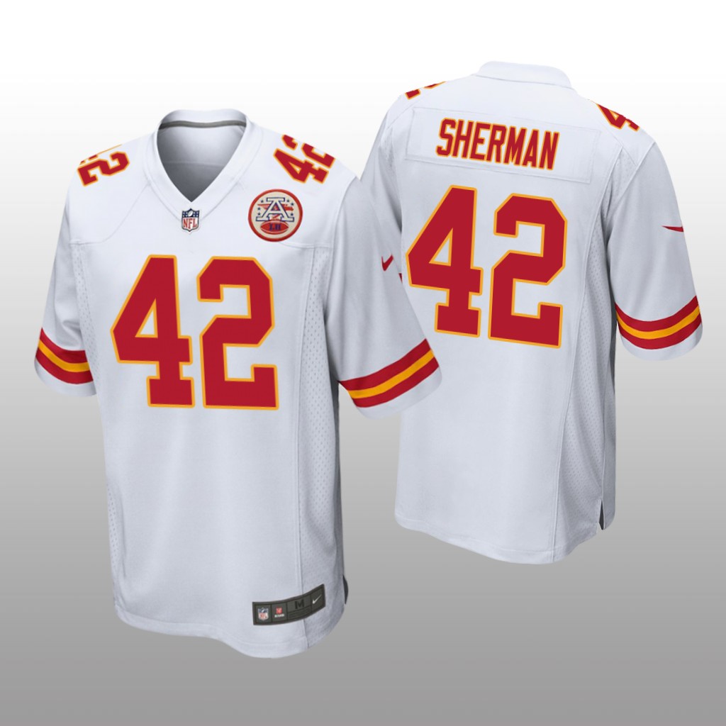 Kansas City Chiefs #42 White Men's Anthony Sherman Game Jersey