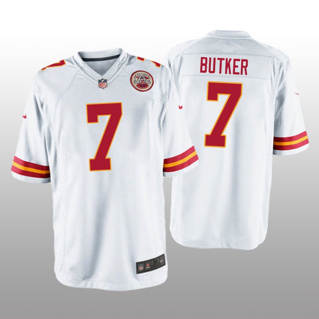 Kansas City Chiefs #7 White Men Harrison Butker Game Jersey