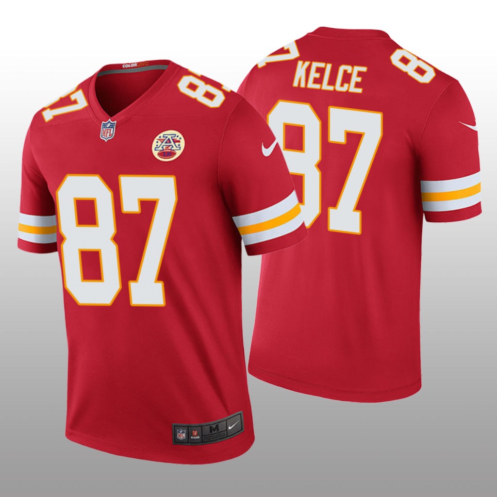 Kansas City Chiefs #87 Travis Kelce Red legend color rush Jersey - Men's