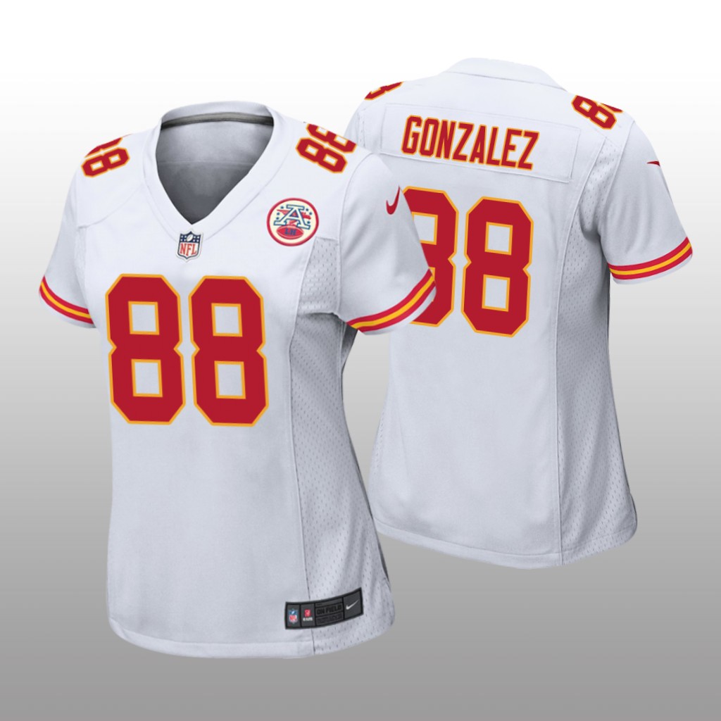 Kansas City Chiefs #88 White Tony Gonzalez Game Jersey - Women's