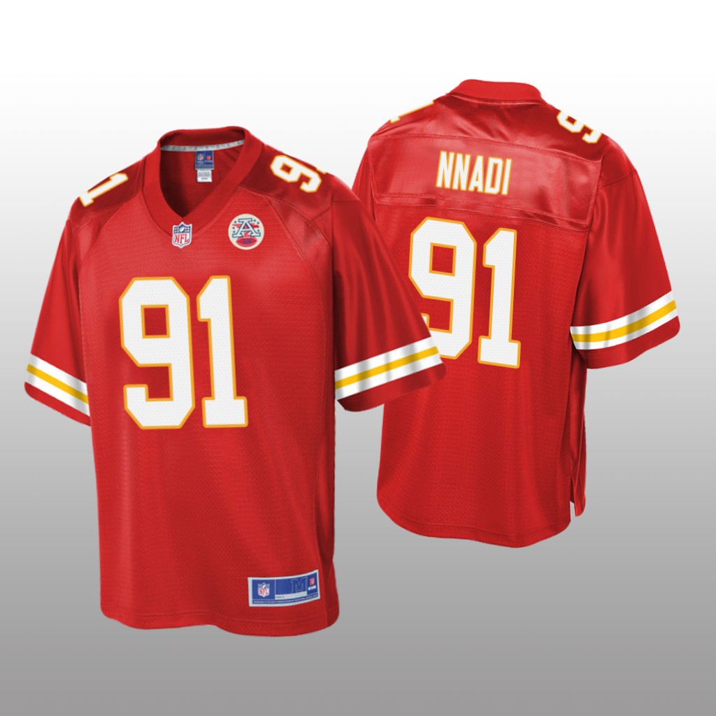 Kansas City Chiefs #91 Red Derrick Nnadi Pro Line Jersey - Youth