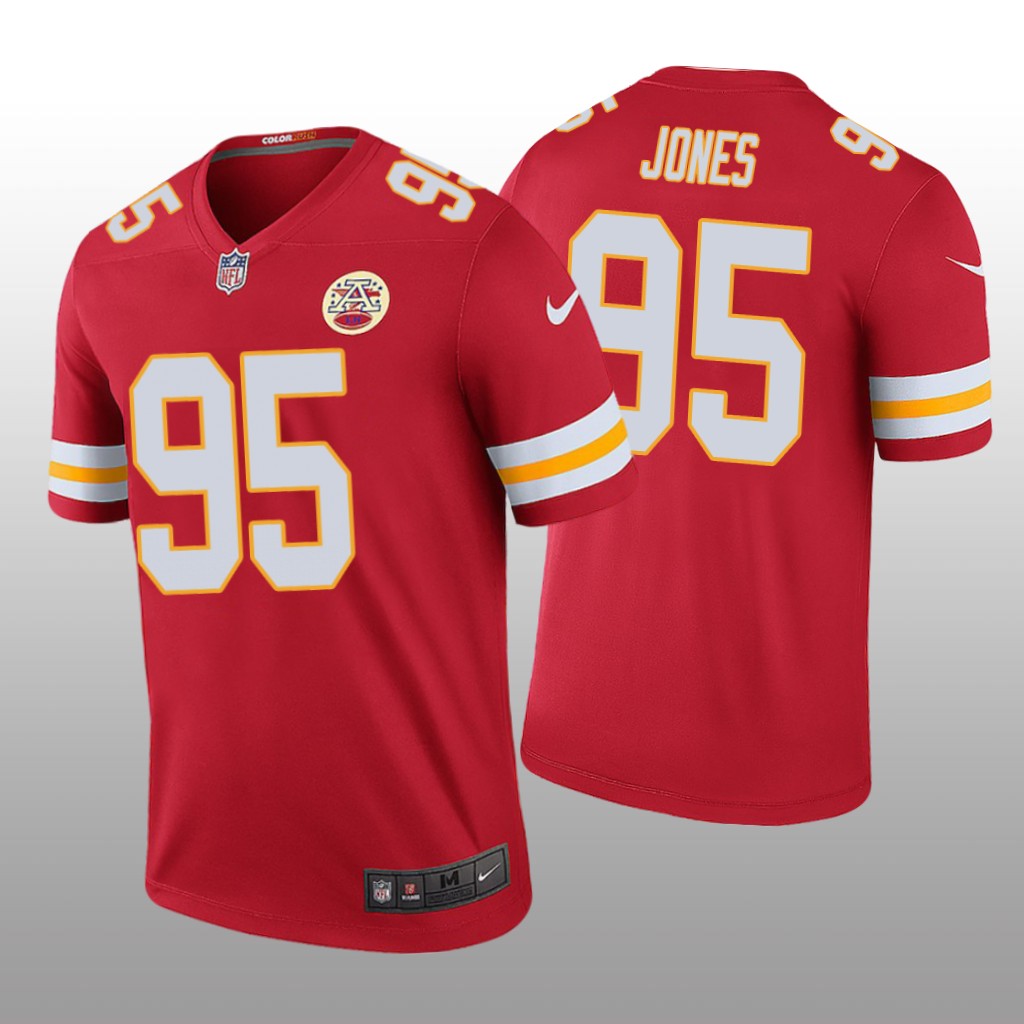 Kansas City Chiefs #95 Chris Jones Red legend color rush Jersey - Men's