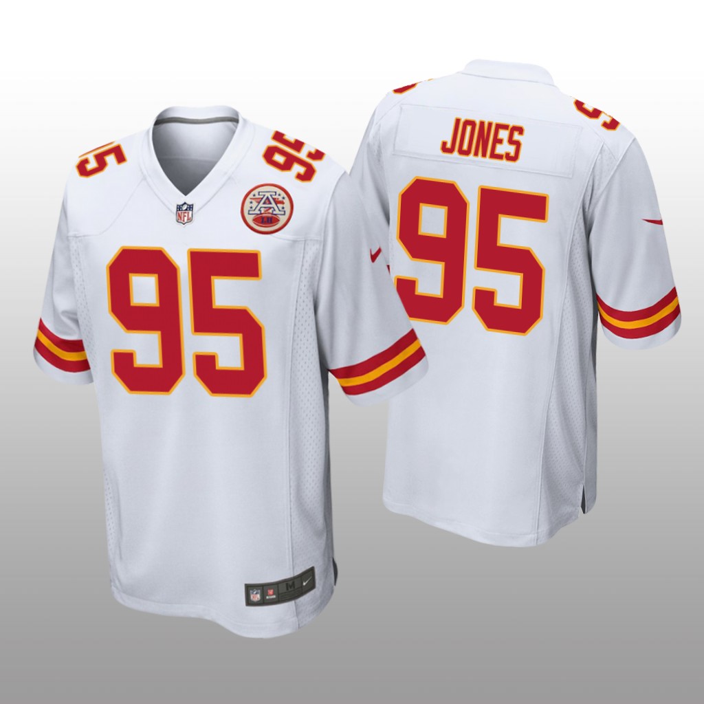 Kansas City Chiefs #95 White Men's Chris Jones Game Jersey