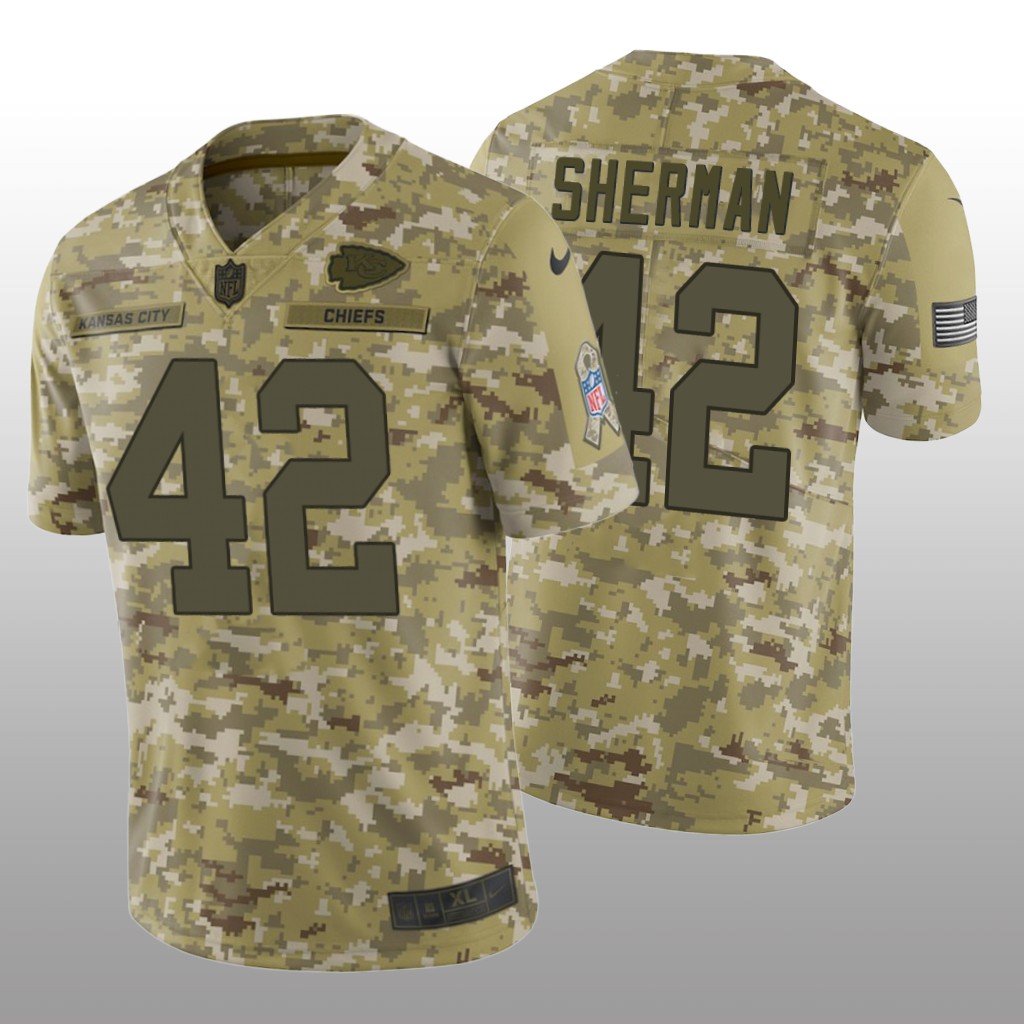 Kansas City Chiefs Anthony Sherman #42 Salute to Service Limited Jersey - Camo