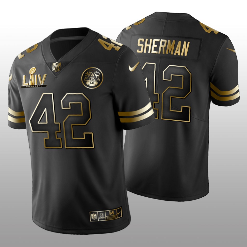 Kansas City Chiefs Anthony Sherman Black Golden Edition Jersey Super Bowl LIV - Men's