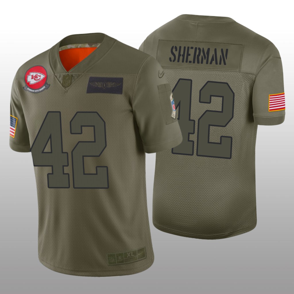 Kansas City Chiefs Anthony Sherman Camo Limited Jersey 2019 Salute to Service - Men's
