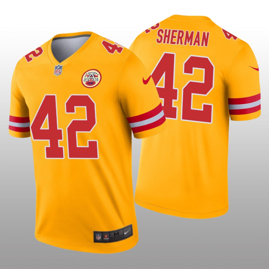 Kansas City Chiefs Anthony Sherman Gold Jersey Inverted Legend - Men's