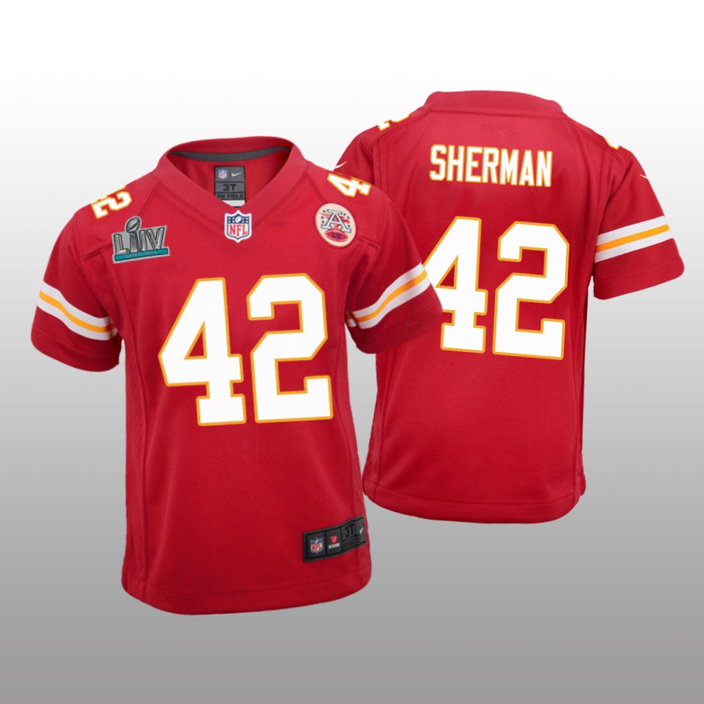 Kansas City Chiefs Anthony Sherman Red Game Jersey Super Bowl LIV - Youth