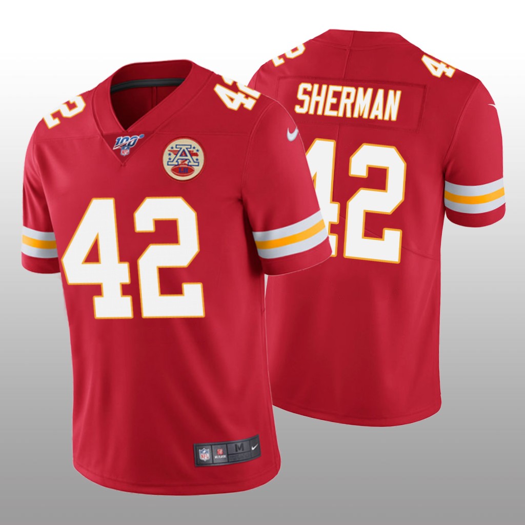 Kansas City Chiefs Anthony Sherman Red Vapor Limited Jersey 100th Season - Men's