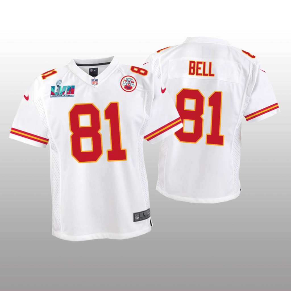 Kansas City Chiefs Blake Bell White Game Jersey Super Bowl LVII - Youth