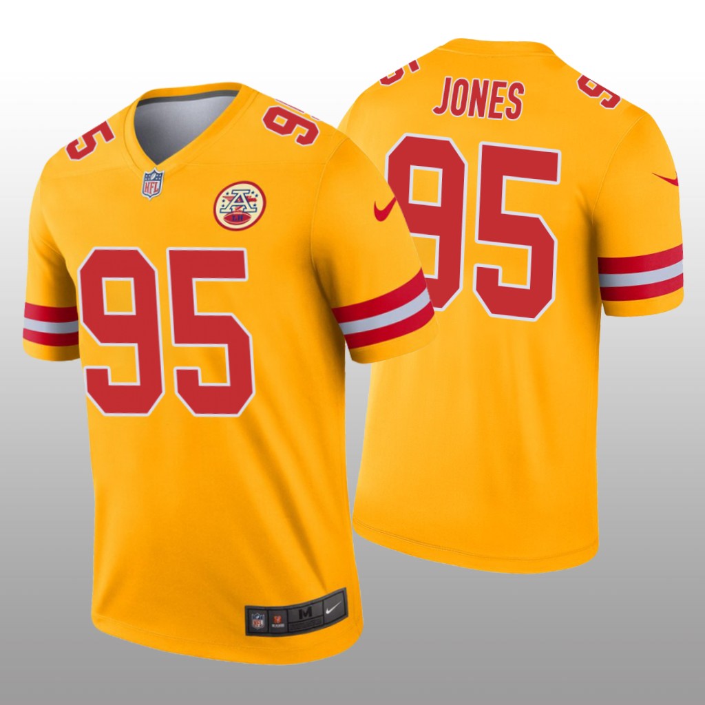 Kansas City Chiefs Chris Jones Gold Jersey Inverted Legend - Men's