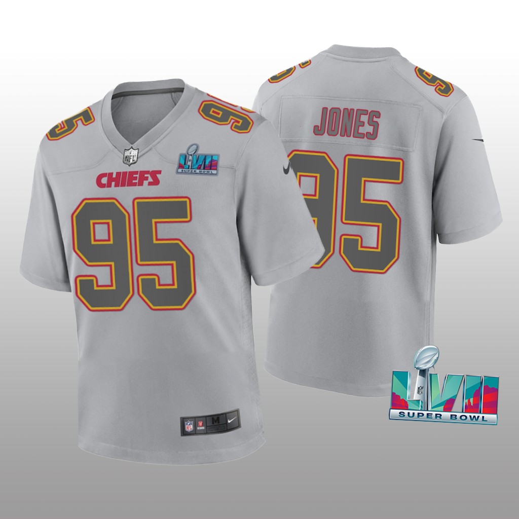 Kansas City Chiefs Chris Jones Gray Atmosphere Jersey Super Bowl LVII - Youth