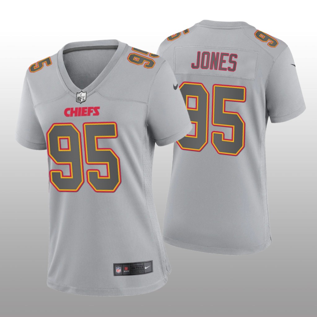 Kansas City Chiefs Chris Jones Gray Jersey Atmosphere Fashion Game - Women's