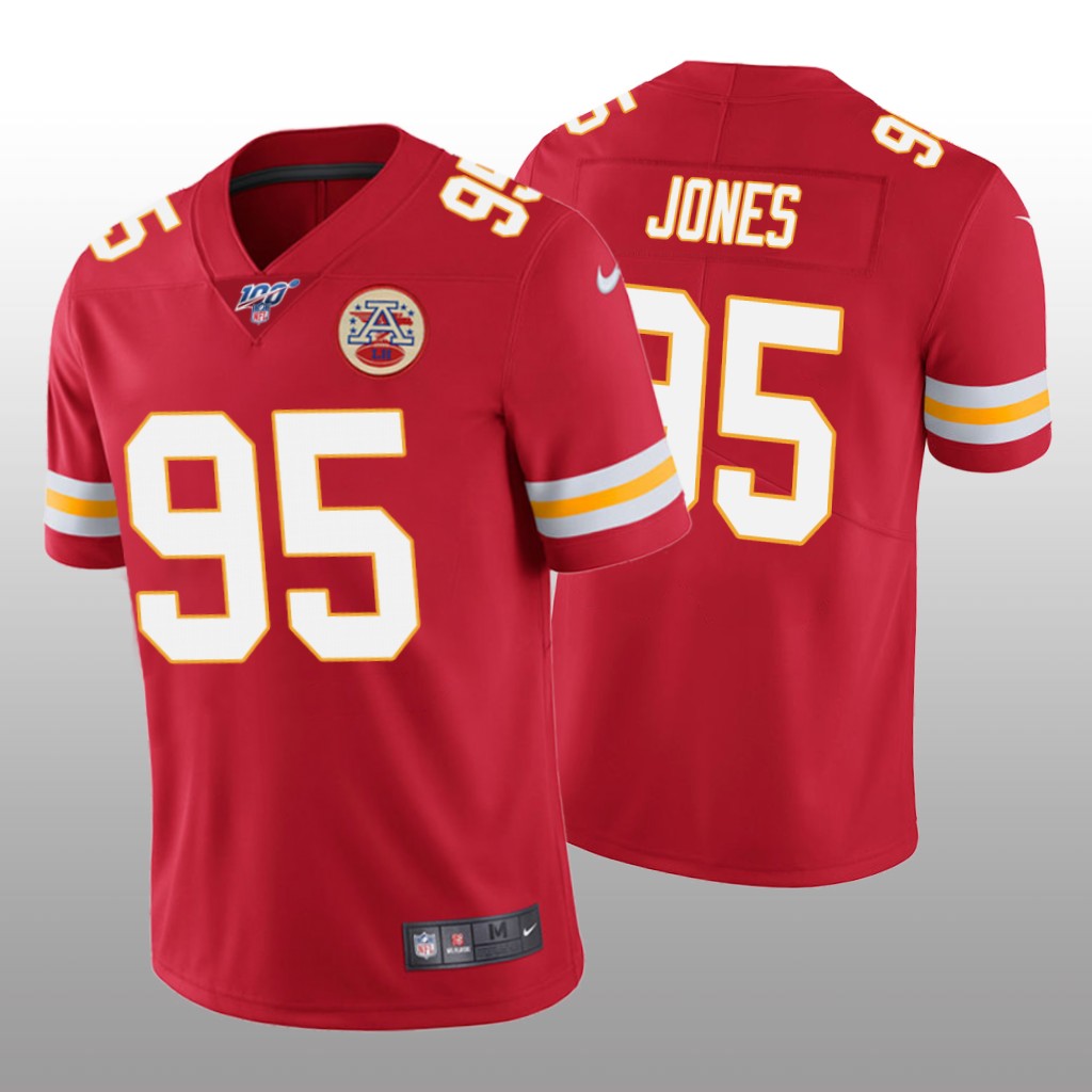 Kansas City Chiefs Chris Jones Red Vapor Limited Jersey 100th Season - Men's