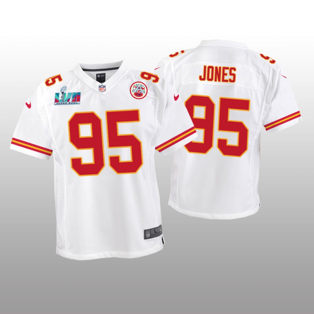 Kansas City Chiefs Chris Jones White Game Jersey Super Bowl LVII - Youth