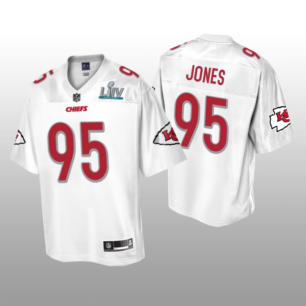 Kansas City Chiefs Chris Jones White Jersey Super Bowl LIV Champions - Men's
