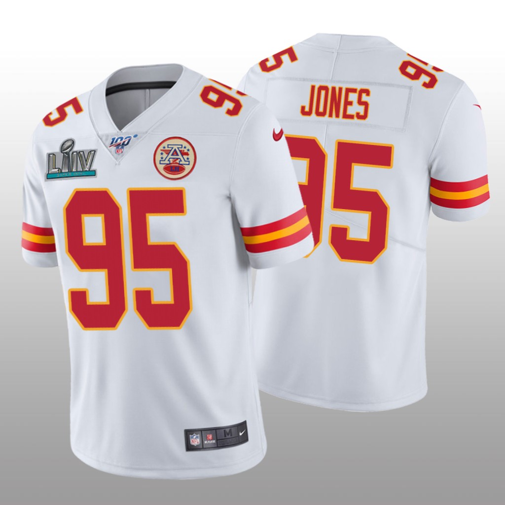 Kansas City Chiefs Chris Jones White Vapor Limited Jersey Super Bowl LIV - Men's