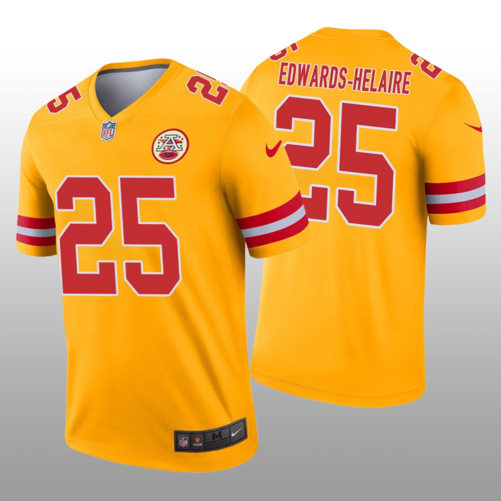 Kansas City Chiefs Clyde Edwards-Helaire Gold Jersey Inverted Legend - Men's
