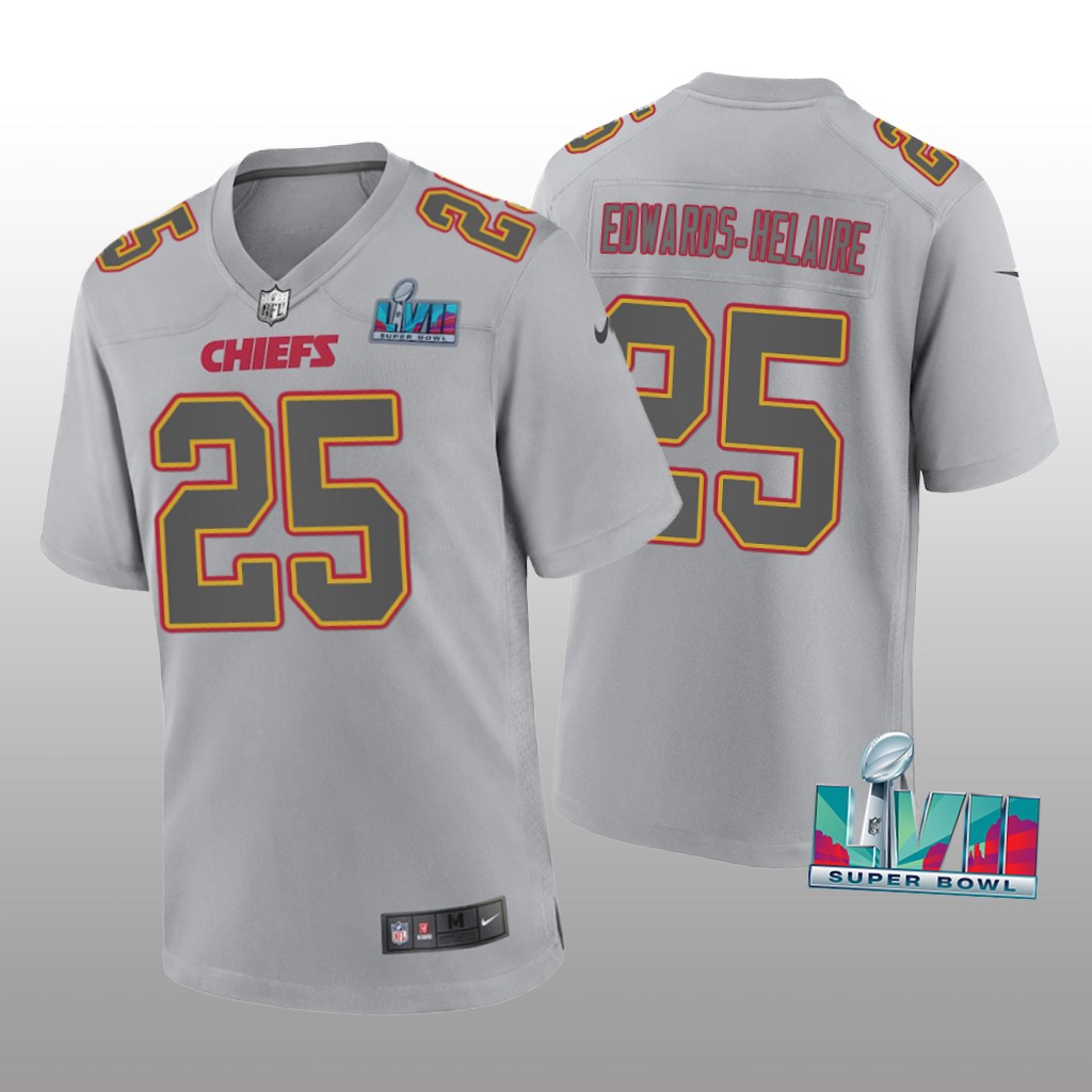 Kansas City Chiefs Clyde Edwards-Helaire Gray Atmosphere Jersey Super Bowl LVII - Men's