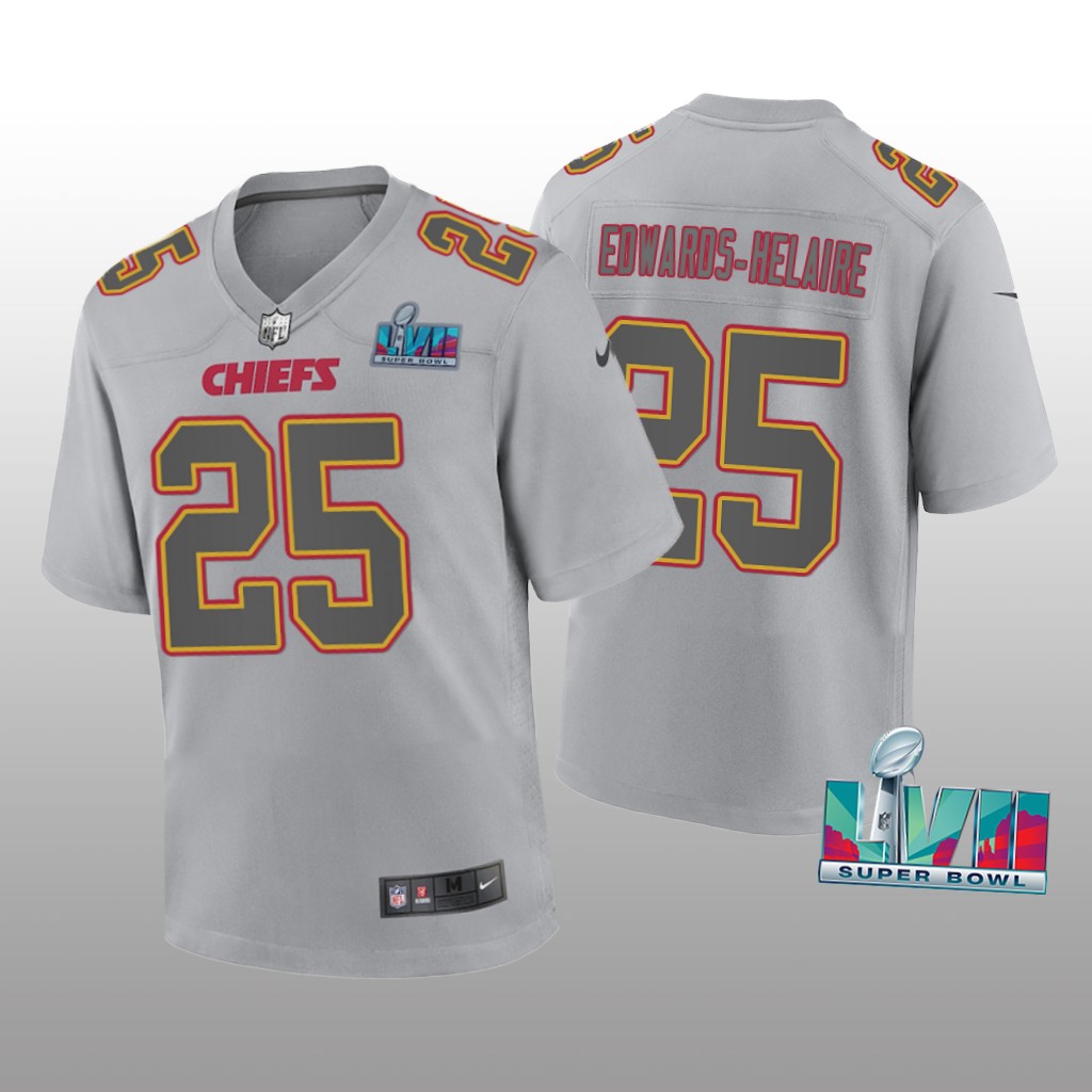 Kansas City Chiefs Clyde Edwards-Helaire Gray Atmosphere Jersey Super Bowl LVII - Youth