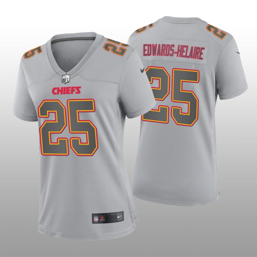 Kansas City Chiefs Clyde Edwards-Helaire Gray Jersey Atmosphere Fashion Game - Women's